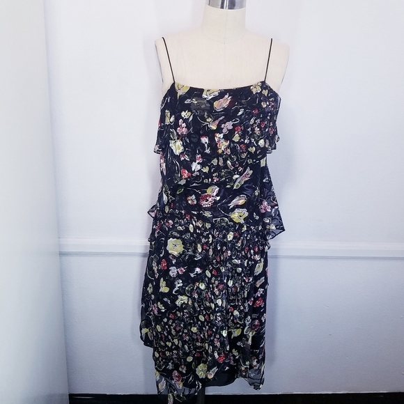NEW Jason Wu Grey | Painted Floral Silk Chiffon‎ dress 2 - Picture 13 of 15